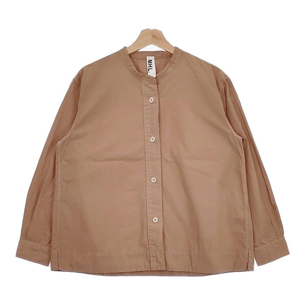 MHL. 595-4153501 サイズ2 COMPACT COTTON POPLIN 長袖シャツ 24SS ピンクベージュ レディース エムエイチエル【中古】4-1011M♪