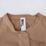 MHL. 595-4153501 サイズ2 COMPACT COTTON POPLIN 長袖シャツ 24SS ピンクベージュ レディース エムエイチエル【中古】4-1011M♪