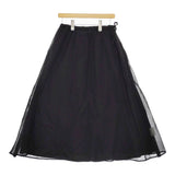 ROBE de PEAU オーガンジーリバーシブルスカート ロングスカート ブラック レディース ローブデポー【中古】5-0227M♪