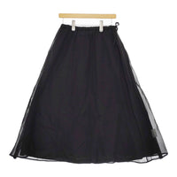 ROBE de PEAU オーガンジーリバーシブルスカート ロングスカート ブラック レディース ローブデポー【中古】5-0227M♪