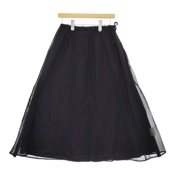 ROBE de PEAU オーガンジーリバーシブルスカート ロングスカート ブラック レディース ローブデポー【中古】5-0227M♪
