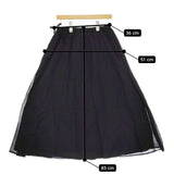 ROBE de PEAU オーガンジーリバーシブルスカート ロングスカート ブラック レディース ローブデポー【中古】5-0227M♪
