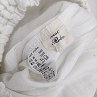 nest Robe 01133-1138 リネン ギャザー レイヤード ロングスカート ホワイト レディース ネストローブ【中古】5-0506M♪
