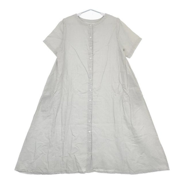 nest Robe リネン 2WAY 01172-1187 半袖 製品染め ワンピース ライトグレー系 レディース ネストローブ【中古】5-0709S∞