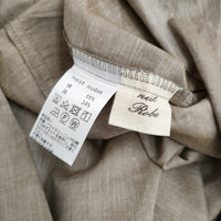 nest Robe コットンリネン パネルギャザースカート 01172-1178 定価17000円 ロングスカート ベージュ レディース ネストローブ【中古】5-0506M♪