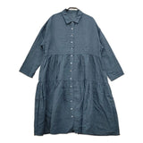 nest Robe リネンギャザー 01171-1116 製品染め ワンピース ブルー レディース ネストローブ【中古】5-0416M∞
