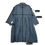 nest Robe リネンギャザー 01171-1116 製品染め ワンピース ブルー レディース ネストローブ【中古】5-0416M∞