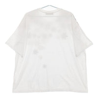 gomme リーフ柄 オーバーサイズ 半袖Ｔシャツ カットソー ホワイト レッド レディース ゴム【中古】5-0709S∞