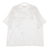 gomme リーフ柄 オーバーサイズ 半袖Ｔシャツ カットソー ホワイト レッド レディース ゴム【中古】5-0709S∞
