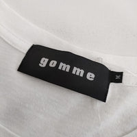 gomme リーフ柄 オーバーサイズ 半袖Ｔシャツ カットソー ホワイト レッド レディース ゴム【中古】5-0709S∞