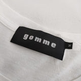 gomme リーフ柄 オーバーサイズ 半袖Ｔシャツ カットソー ホワイト レッド レディース ゴム【中古】5-0709S∞