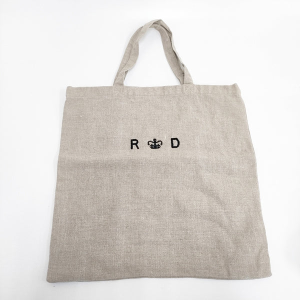 R&D.M.Co- 刺繍 キャンバスリネン トートバッグ ベージュ レディース オールドマンズテーラー【中古】5-0808G◎