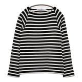 R&D.M.Co- ボーダー コットン混 長袖 日本製 ニット ブラック ホワイト レディース オールドマンズテーラー【中古】5-0728M△