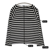 R&D.M.Co- ボーダー コットン混 長袖 日本製 ニット ブラック ホワイト レディース オールドマンズテーラー【中古】5-0728M△