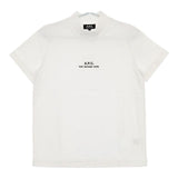 A.P.C. ロゴ刺繍 ハイネック 半袖Ｔシャツ カットソー ホワイト レディース アーペーセー【中古】5-0709S∞