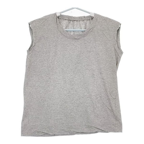 R&D.M.Co- ノースリーブ コットン 首ゴム Ｔシャツ カットソー グレー レディース オールドマンズテーラー【中古】5-0709S∞
