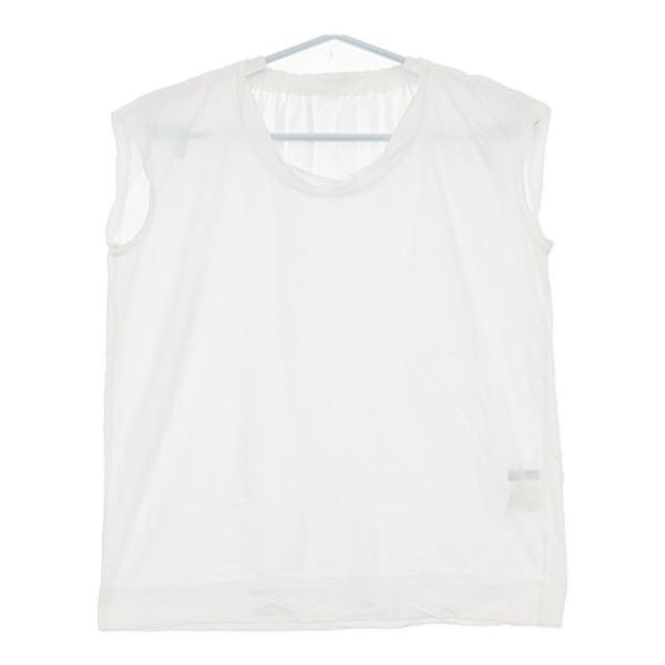 R&D.M.Co- ノースリーブ コットン 首ゴム 半袖Ｔシャツ カットソー ホワイト レディース オールドマンズテーラー【中古】5-0709S∞
