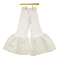 CFCL 新品 POTTERY CUPRO BELL BOTTOM PANTS サイズ1 定価55000円 リブニット パンツ ホワイト レディース シーエフシーエル【中古】4-1219M♪