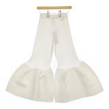 CFCL 新品 POTTERY CUPRO BELL BOTTOM PANTS サイズ1 定価55000円 リブニット パンツ ホワイト レディース シーエフシーエル【中古】4-1219M♪