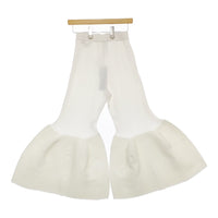 CFCL 新品 POTTERY CUPRO BELL BOTTOM PANTS サイズ1 定価55000円 リブニット パンツ ホワイト レディース シーエフシーエル【中古】4-1219M♪