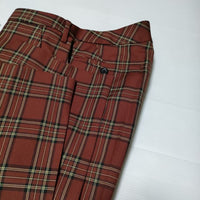 MARGARET HOWELL 578-242405 TROUSERS ウール タータンチェック パンツ ワインレッド レディース マーガレットハウエル【中古】4-1130T∞