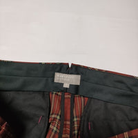 MARGARET HOWELL 578-242405 TROUSERS ウール タータンチェック パンツ ワインレッド レディース マーガレットハウエル【中古】4-1130T∞