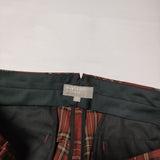 MARGARET HOWELL 578-242405 TROUSERS ウール タータンチェック パンツ ワインレッド レディース マーガレットハウエル【中古】4-1130T∞