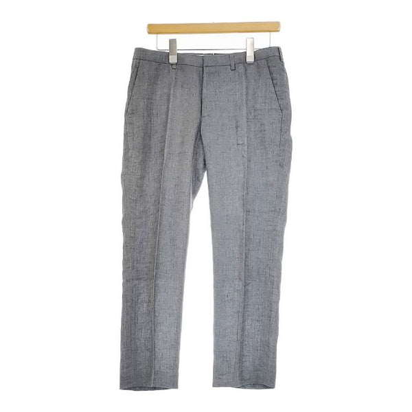 MARGARET HOWELL 578-142403 センタープレススラックス リネン パンツ ブルー レディース マーガレットハウエル【中古】5-0416M∞