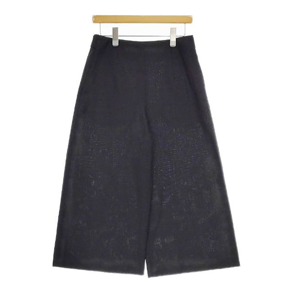 MARGARET HOWELL/FOX BROTHERS 578-144201 ウールリネン ワイド パンツ ブラック レディース マーガレットハウエル/フォックスブラザーズ【中古】5-0416M∞