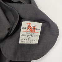 MARGARET HOWELL/FOX BROTHERS 578-144201 ウールリネン ワイド パンツ ブラック レディース マーガレットハウエル/フォックスブラザーズ【中古】5-0416M∞