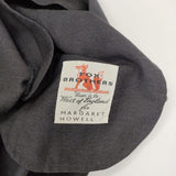 MARGARET HOWELL/FOX BROTHERS 578-144201 ウールリネン ワイド パンツ ブラック レディース マーガレットハウエル/フォックスブラザーズ【中古】5-0416M∞