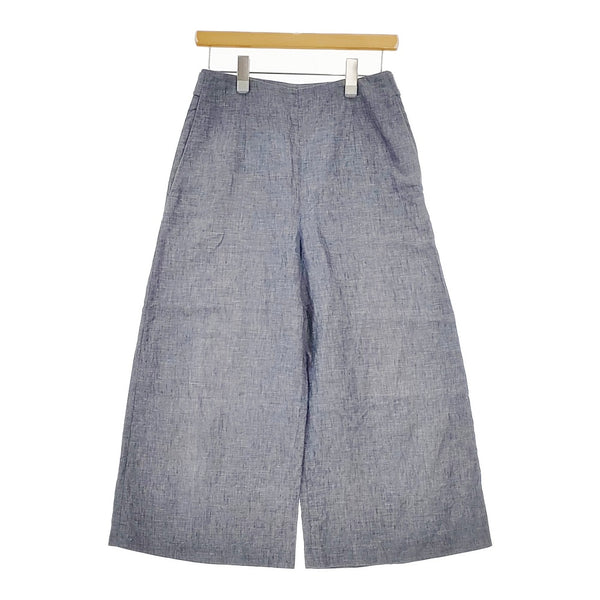 MARGARET HOWELL 578-6144002 リネンシャンブレー ワイドパンツ サイズ2 パンツ ライトブルー レディース マーガレットハウエル【中古】5-0412M△