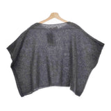 evam eva mohair silk poncho モヘヤシルク E233K023 定価24200円 ポンチョ 23AW チャコールグレー レディース エヴァムエヴァ【中古】4-1031T♪