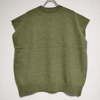 R&D.M.Co- 圧縮 KNIT NO SLEEVE PULLOVER 定価39600円 ウール ニット カーキ レディース オールドマンズテーラー【中古】4-1121T∞