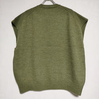 R&D.M.Co- 圧縮 KNIT NO SLEEVE PULLOVER 定価39600円 ウール ニット カーキ レディース オールドマンズテーラー【中古】4-1121T∞