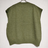 R&D.M.Co- 圧縮 KNIT NO SLEEVE PULLOVER 定価39600円 ウール ニット カーキ レディース オールドマンズテーラー【中古】4-1121T∞