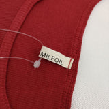MILFOIL リブ 2分袖インナー MCS-LTS020 オーガニックコットン 半袖Ｔシャツ カットソー レッド レディース ミルフォイル【中古】5-0709S∞
