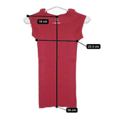 MILFOIL リブ 2分袖インナー MCS-LTS020 オーガニックコットン 半袖Ｔシャツ カットソー レッド レディース ミルフォイル【中古】5-0709S∞