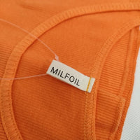 MILFOIL リブ 2分袖インナー MCS-LTS020 オーガニックコットン 半袖Ｔシャツ カットソー オレンジ レディース ミルフォイル【中古】5-0709S∞