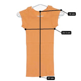 MILFOIL リブ 2分袖インナー MCS-LTS020 オーガニックコットン 半袖Ｔシャツ カットソー オレンジ レディース ミルフォイル【中古】5-0709S∞
