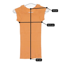 MILFOIL リブ 2分袖インナー MCS-LTS020 オーガニックコットン 半袖Ｔシャツ カットソー オレンジ レディース ミルフォイル【中古】5-0709S∞