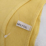 MILFOIL リブ 2分袖インナー 半袖Ｔシャツ カットソー イエロー レディース ミルフォイル【中古】5-0709S∞