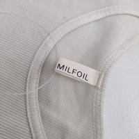 MILFOIL リブ 2分袖インナー MCS-LTS020 オーガニックコットン 半袖Ｔシャツ カットソー ライトグリーン レディース ミルフォイル【中古】5-0709S∞