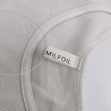 MILFOIL リブ 2分袖インナー MCS-LTS020 オーガニックコットン 半袖Ｔシャツ カットソー ライトグリーン レディース ミルフォイル【中古】5-0709S∞