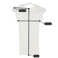 MILFOIL リブ 2分袖インナー 半袖Ｔシャツ カットソー オフホワイト レディース ミルフォイル【中古】5-0709S∞