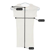 MILFOIL リブ 2分袖インナー 半袖Ｔシャツ カットソー オフホワイト レディース ミルフォイル【中古】5-0709S∞