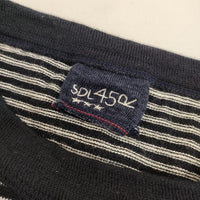 45R/45rpm 超ガーゼの908縞Tシャツ 定価22000円 半袖 ボーダー ニット ネイビー レディース フォーティーファイブアールピーエム【中古】5-0709S∞