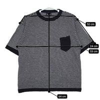 45R/45rpm 超ガーゼの908縞Tシャツ 定価22000円 半袖 ボーダー ニット ネイビー レディース フォーティーファイブアールピーエム【中古】5-0709S∞