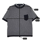 45R/45rpm 超ガーゼの908縞Tシャツ 定価22000円 半袖 ボーダー ニット ネイビー レディース フォーティーファイブアールピーエム【中古】5-0709S∞
