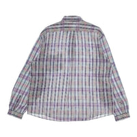 SUNSHINE+CLOUD SLIP ON SHIRT S1K-2407 コットンリネン チェック プルオーバー 長袖シャツ ブルー ピンク レディース サンシャイン+クラウド【中古】5-0416M∞